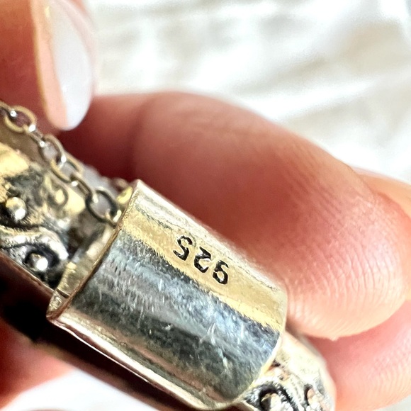 925 Earth Stone Red + Yellow! Moss Agate Heart ❤️ Necklace Pendant - Picture 8 of 9